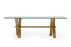 Dandy Modern Golden & Glass Dining Table