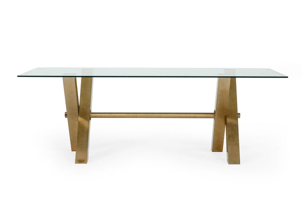 Modrest Dandy Modern Golden & Glass Dining Table Model VGGMDT-1305-DT