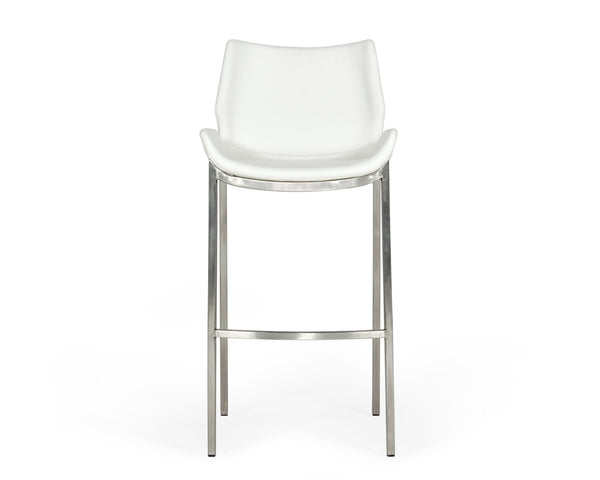 Modrest Dave Modern White Leatherette Bar Stool (Set Of 2) Model VGHR5368/B-WHT-BS
