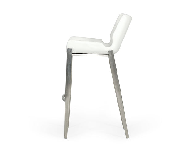 Modrest Dave Modern White Leatherette Bar Stool (Set Of 2) Model VGHR5368/B-WHT-BS