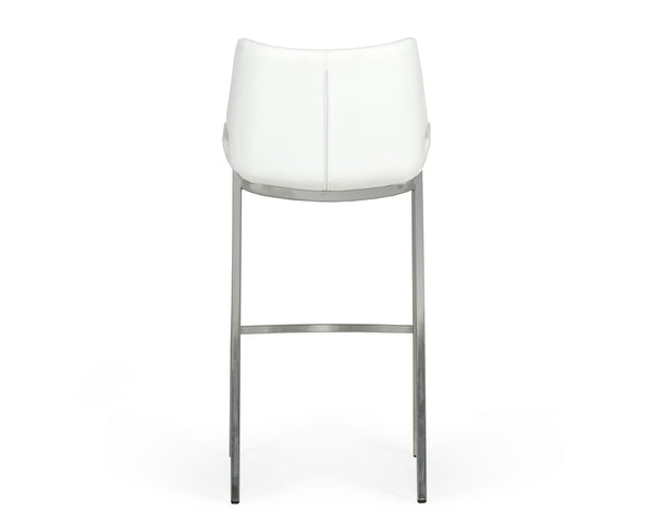 Modrest Dave Modern White Leatherette Bar Stool (Set Of 2) Model VGHR5368/B-WHT-BS