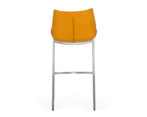 Dave Modern Orange Leatherette Bar Stool (Set of 2)