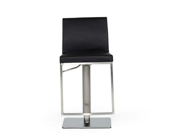 Modrest Folsum Modern Black & Brushed Stainless Steel Bar Stool Model VGHR5040GB-1-BLK-BS