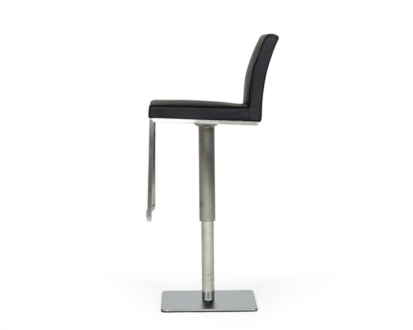 Folsum Modern Black & Brushed Stainless Steel Bar Stool