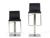 Folsum Modern Black & Brushed Stainless Steel Bar Stool