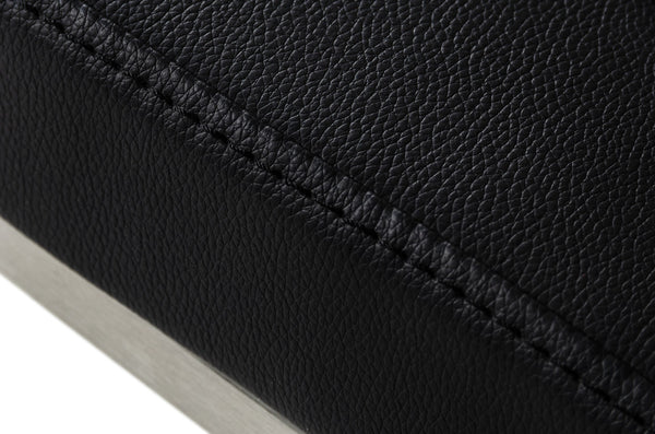 Folsum Modern Black & Brushed Stainless Steel Bar Stool