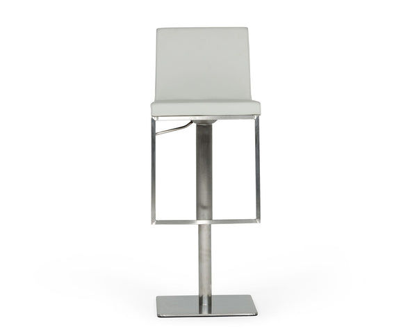 Modrest Folsum Modern Light Grey & Brushed Stainless Steel Bar Stool Model VGHR5040GB-1-LTGRY-BS