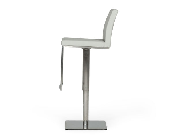 Folsum Modern Light Grey & Brushed Stainless Steel Bar Stool