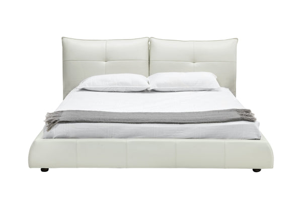 Modrest Patrick Modern White Leather Bed Model VGKKB-75X-BED