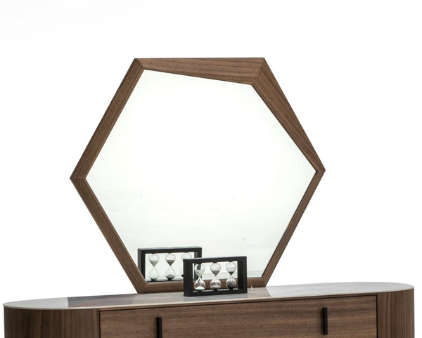 Modrest Chelton Modern Walnut Mirror Model VGHB11G-WAL-MIR