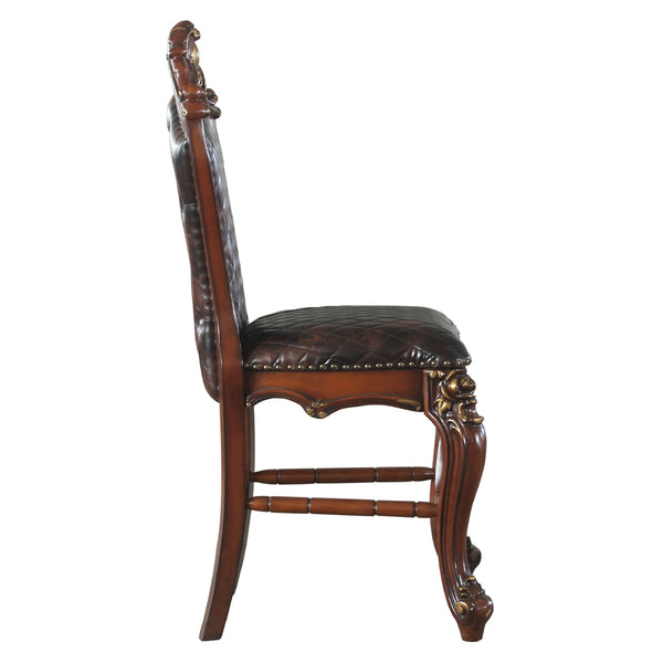 ACME Picardy Honey Oak & Synthetic Leather Counter Height Chair (Set-2) Model 78222