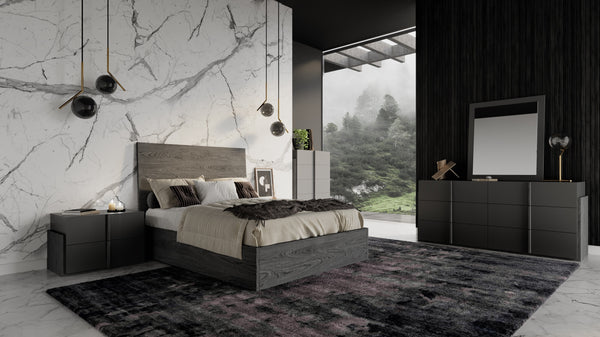 Eastern King Nova Domus Lucia Italian Modern Matte Grey & Elm Grey 4 Piece Bedroom Set Model VGACLUCIA-4PC-SET-EK