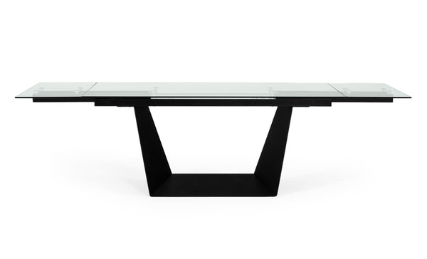 Modrest Bronwin Modern Black Glass Extendable Dining Table Model VGNSGD8684-BLK-DT