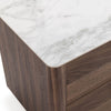 Chelton Contemporary White Ceramic & Walnut Nightstand