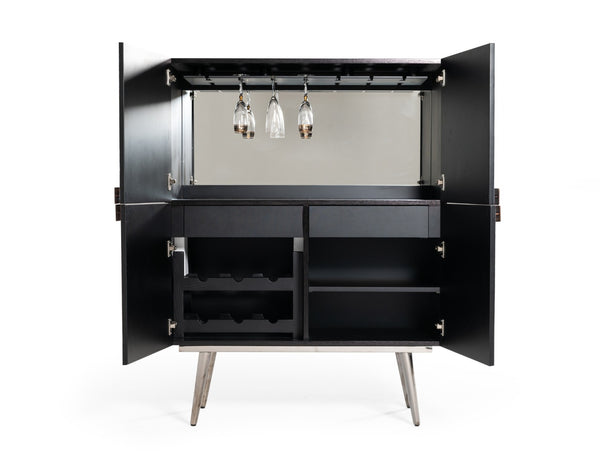 Macoy Modern Multicolor and Black Ash Wine Cabinet