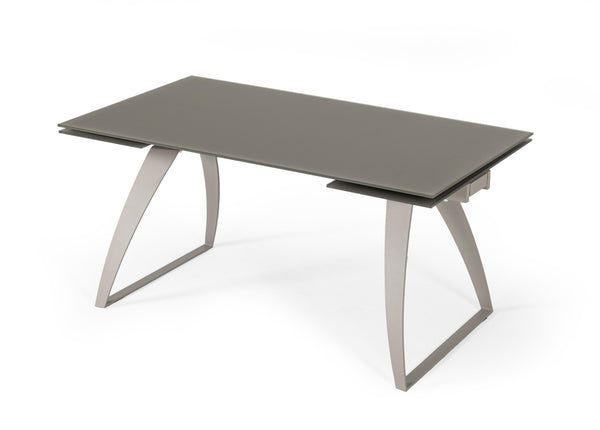 Modrest Pittson Modern Extendable Grey Glass Dining Table Model VGYFDT8852F-GRY-DT
