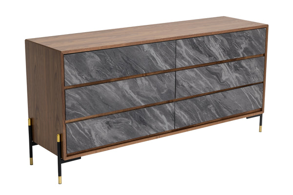 Nova Domus Metcalf Mid Century Walnut & Grey Dresser Model VGMAQT-S831-BR-120-WAL-DRS