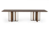 Livia Modern Wenge & Gold Stainless Steel Dining Table