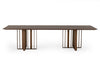 Livia Modern Wenge & Gold Stainless Steel Dining Table
