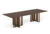 Livia Modern Wenge & Gold Stainless Steel Dining Table