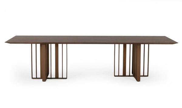 Modrest Livia Modern Wenge & Gold Stainless Steel Dining Table Model VGBBMI2005T-WGE-DT