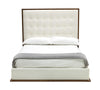 Modrest Amberlie White Vegan Leather & Walnut Bed Model VGMABR-96-WAL-BED