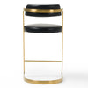 Shandra Black Leatherette + Gold Counter Stool
