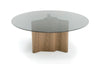 Modrest Kaye Modern Walnut & Glass 71" Round Dining Table Model VGBBMI2102A-BRN-DT