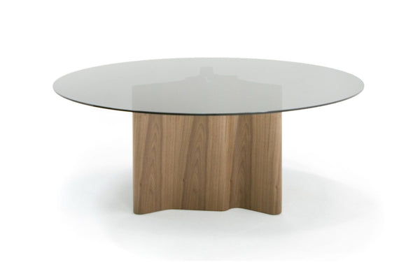 Modrest Kaye Modern Walnut & Glass 71" Round Dining Table Model VGBBMI2102A-BRN-DT