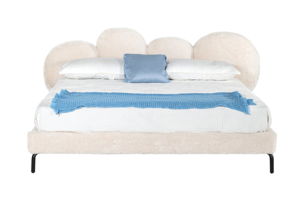 Modrest Destiny Contemporary White Sherpa Bubble Bed Model VGODZW-20104-WHT-BED