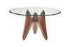 Modrest Seguin Round Glass & Walnut Dining Table Model VGCSRT-20045-BRN-DT