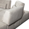 Hollywood Italian Light Grey Leather LAF Chaise Sectional Sofa