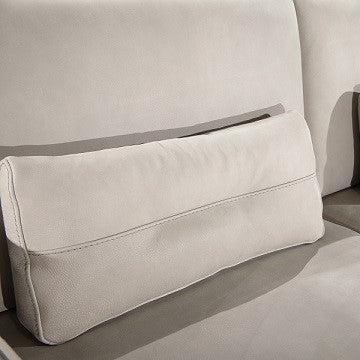 Hollywood Italian Light Grey Leather LAF Chaise Sectional Sofa