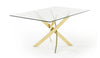 Modrest Pyrite Modern Glass And Gold Dining Table Model VGEW-2133EE-G