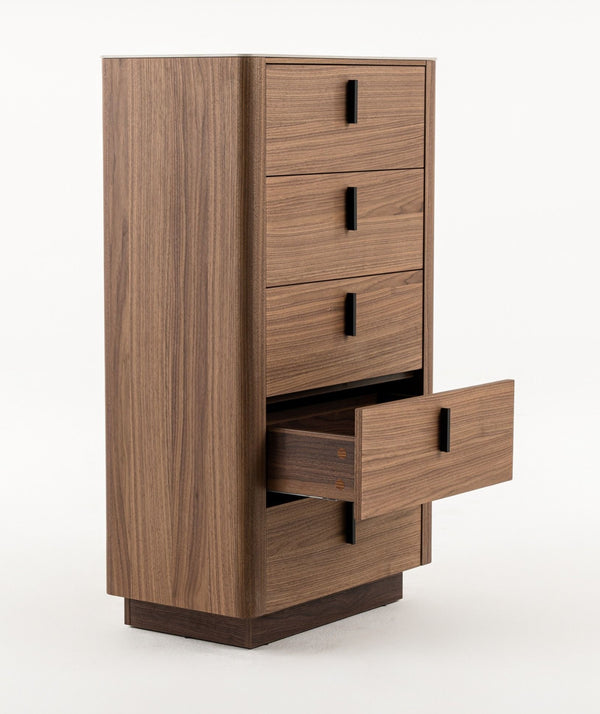 Modrest Chelton Contemporary Walnut And White Ceramic Chest Model VGHB-402W-CT