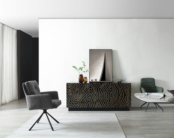 Modrest Jonah Modern Black And Gold Buffet Model VGVC-G2199-BLK