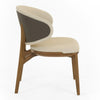 Chance Contemporary Cream and Brown Leatherette Walnut Dining Chair