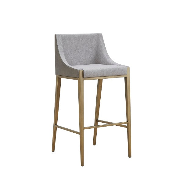 Modrest Fairview Contemporary Grey & Brass Bar Stool Model VGGA-6947CH-B-GRY-BS