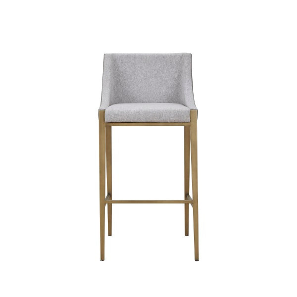 Modrest Fairview Contemporary Grey & Brass Bar Stool Model VGGA-6947CH-B-GRY-BS