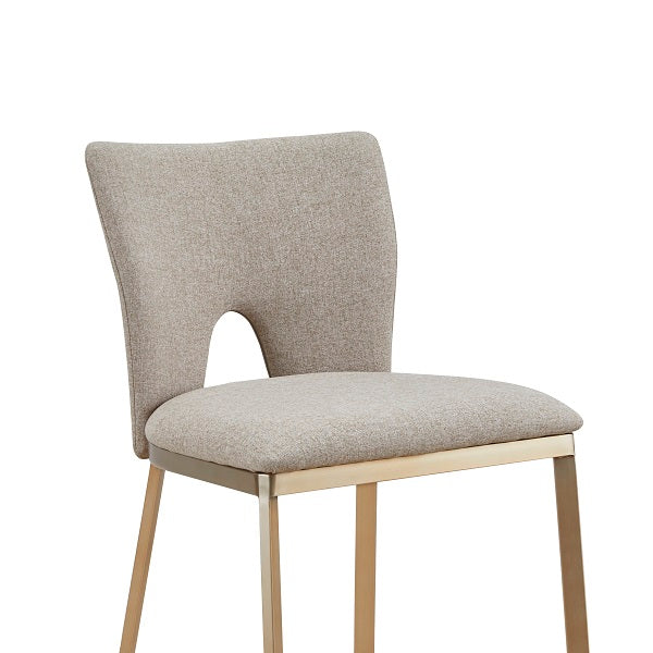 Modrest Burton Contemporary Beige & Brass Counter Stool Set Of Two Model VGGA-1567-05-BG-CS