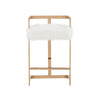Modrest Halifax Modern White Faux Fur And Rosegold Counter Stool Model VGRH-RHS-DC-212-WHT-CS