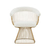Modrest Chandler Modern White Sherpa And Matte Gold Dining Chair Model VGRH-AC-258-WG-DC
