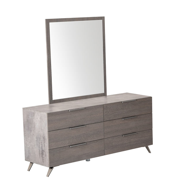 Nova Domus Bronx Italian Modern Faux Concrete & Grey Dresser & Mirror Set Model VGACBRONX-DRSR-MIR-SET