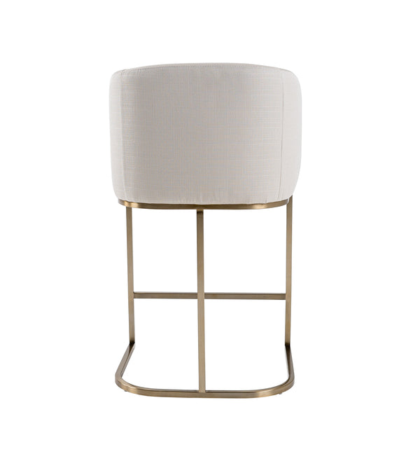 Modrest Yukon Modern Off White Fabric & Brushed Brass Counter Chair Model VGVC-B8362B-CC