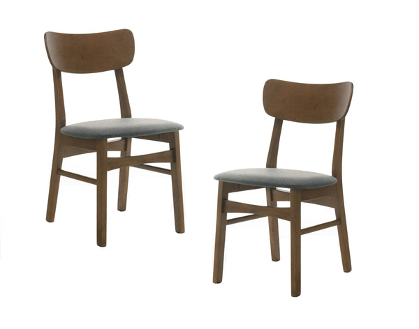 Modrest Castillo Modern Walnut And Grey Side Dining Chair (Set Of 2) Model VGMA-MI-670