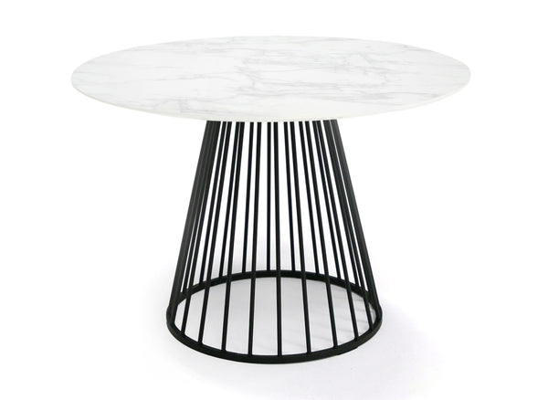 Modrest Holly Modern Round White And Black Dining Table Model VGFH-257012-WB-DT