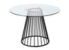 Modrest Holly Modern Round Clear Glass And Black Dining Table Model VGFH-257012-CB-DT