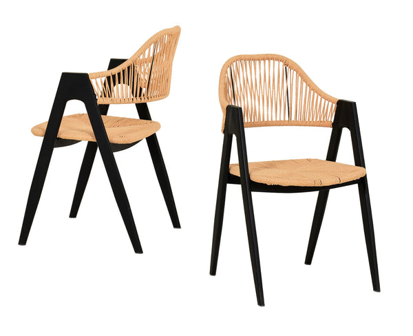 Modrest Gayle Modern Rattan Dining Chair Set Of 2 Model VGFH-0117052-CR-DC