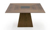 Modrest Cora Modern Walnut And Black Tempered Glass Dining Table Model VGBB-MI1412-WAL-DT