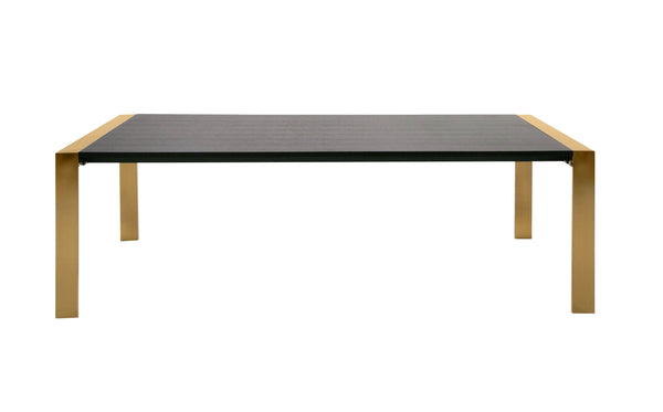 Modrest Fauna Modern Wenge And Brass Dining Table Model VGBB-BN-2T-WB-DT